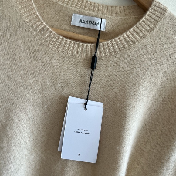 NWT - NAADAM Cream Sweater with White Details - Picture 2 of 7